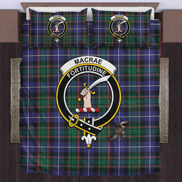 MacRae Hunting Modern Tartan Bedding Set with Family Crest