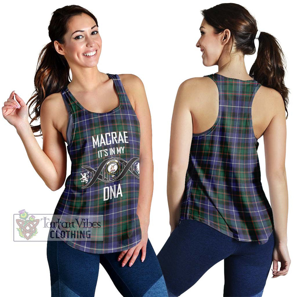 MacRae Hunting Modern Tartan Women's Racerback Tanks with Family Crest DNA In Me Style 4XL - Tartanvibesclothing Shop