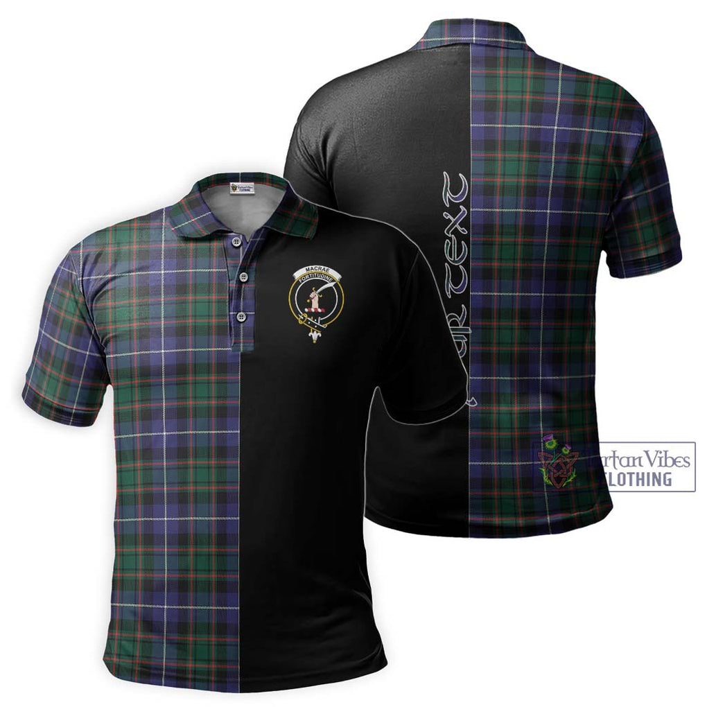 MacRae Hunting Modern Tartan Polo Shirt with Family Crest and Half Of Me Style Kid - Tartanvibesclothing Shop