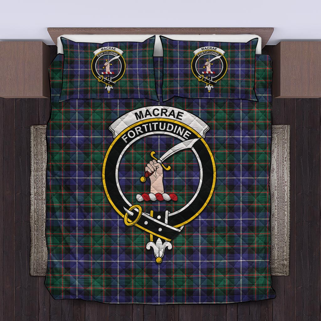 MacRae Hunting Modern Tartan Quilt Bed Set with Family Crest Twin - Tartan Vibes Clothing