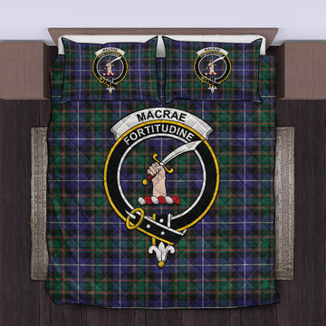 MacRae Hunting Modern Tartan Quilt Bed Set with Family Crest