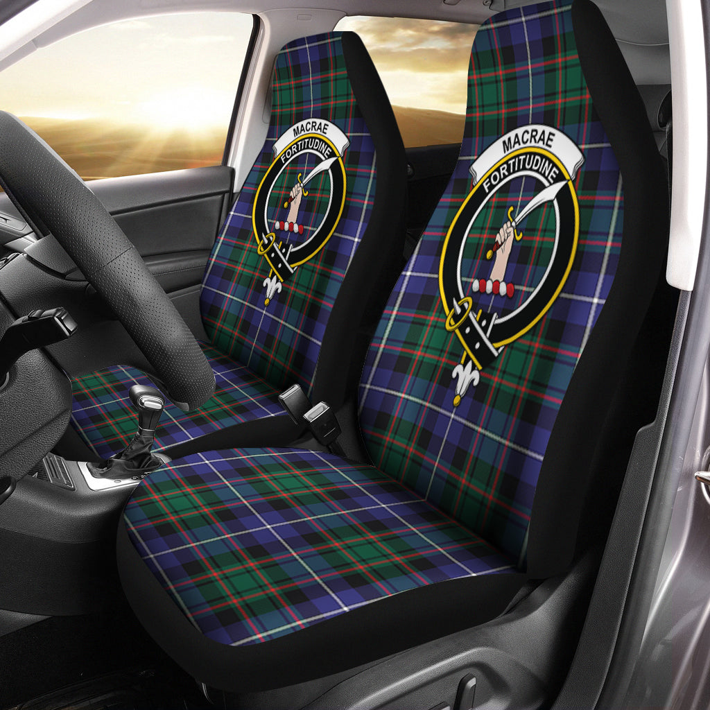 MacRae Hunting Modern Tartan Car Seat Cover with Family Crest One Size - Tartanvibesclothing