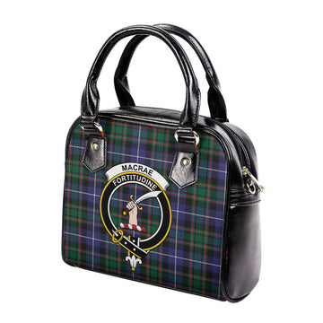 MacRae Hunting Modern Tartan Shoulder Handbags with Family Crest