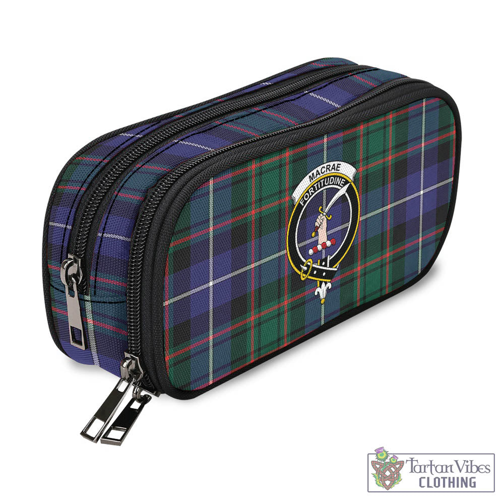 Tartan Vibes Clothing MacRae Hunting Modern Tartan Pen and Pencil Case with Family Crest