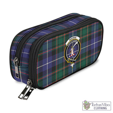 MacRae Hunting Modern Tartan Pen and Pencil Case with Family Crest