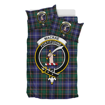 MacRae Hunting Modern Tartan Bedding Set with Family Crest