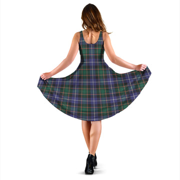 MacRae Hunting Modern Tartan Sleeveless Midi Womens Dress