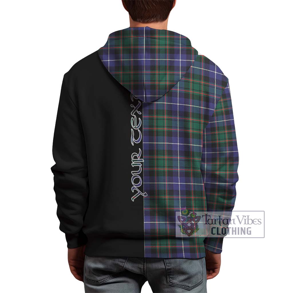 MacRae Hunting Modern Tartan Hoodie with Family Crest and Half Of Me Style - Tartanvibesclothing Shop