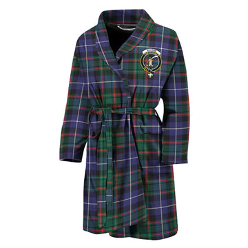 MacRae Hunting Modern Tartan Bathrobe with Family Crest