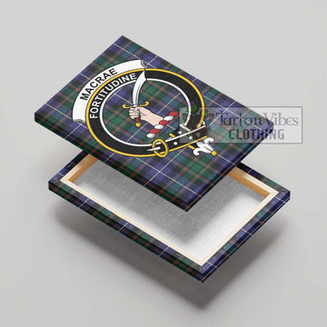 MacRae Hunting Modern Tartan Canvas Print Wall Art with Family Crest