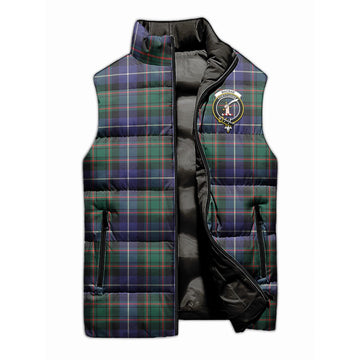 MacRae Hunting Modern Tartan Sleeveless Puffer Jacket with Family Crest