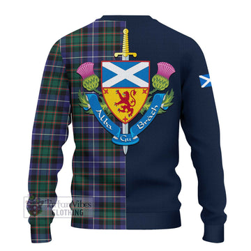 MacRae Hunting Modern Tartan Ugly Sweater with Scottish Lion Royal Arm Half Style