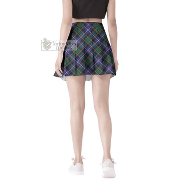 MacRae Hunting Modern Tartan Women's Plated Mini Skirt Cross Style