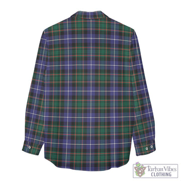 MacRae Hunting Modern Tartan Women's Casual Shirt with Family Crest