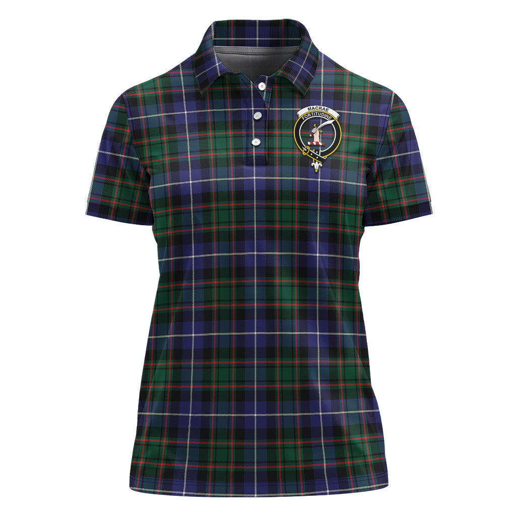 macrae-hunting-modern-tartan-polo-shirt-with-family-crest-for-women