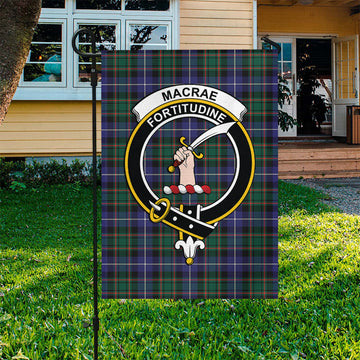 MacRae Hunting Modern Tartan Flag with Family Crest