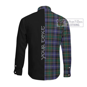 MacRae Hunting Modern Tartan Long Sleeve Button Shirt with Family Crest and Half Of Me Style