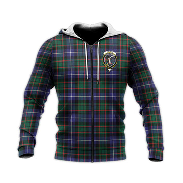 MacRae Hunting Modern Tartan Knitted Hoodie with Family Crest