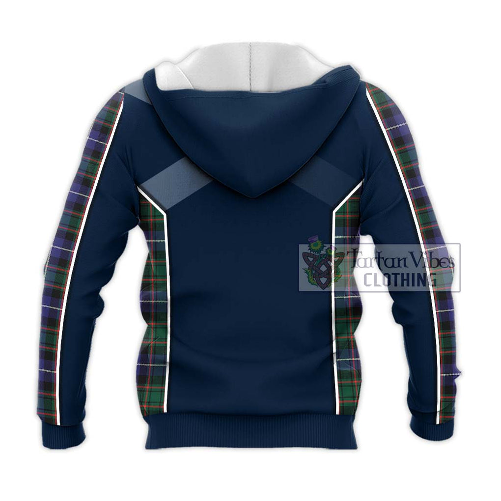 MacRae Hunting Modern Tartan Knitted Hoodie with Family Crest and Lion Rampant Vibes Sport Style - Tartan Vibes Clothing