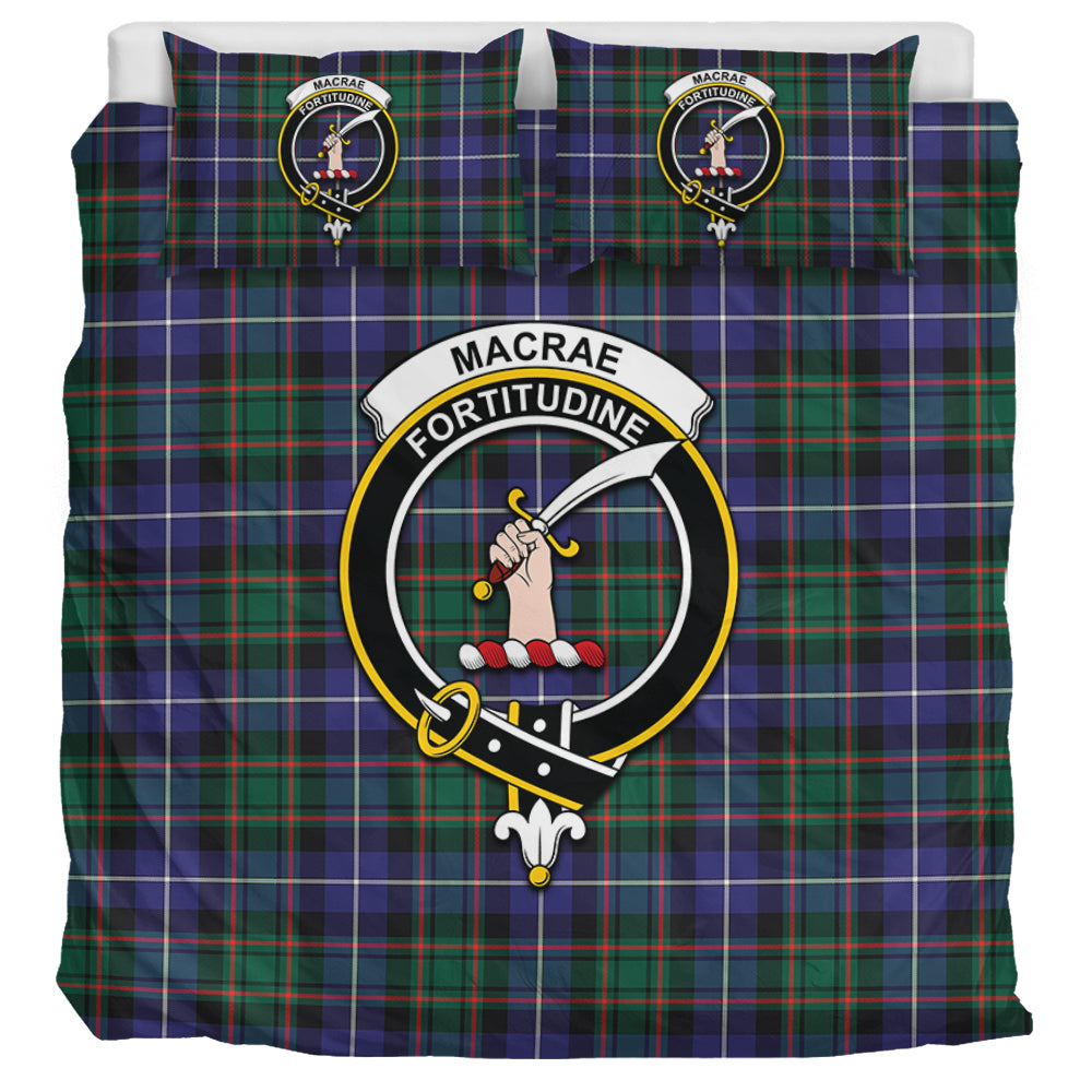 MacRae Hunting Modern Tartan Bedding Set with Family Crest UK Bedding Set UK Super King 104*94 inch - Tartan Vibes Clothing