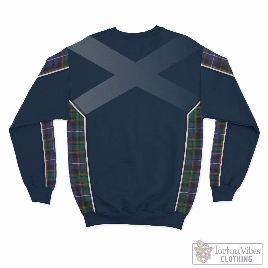 Tartan Vibes Clothing MacRae Hunting Modern Tartan Sweatshirt with Family Crest and Scottish Thistle Vibes Sport Style