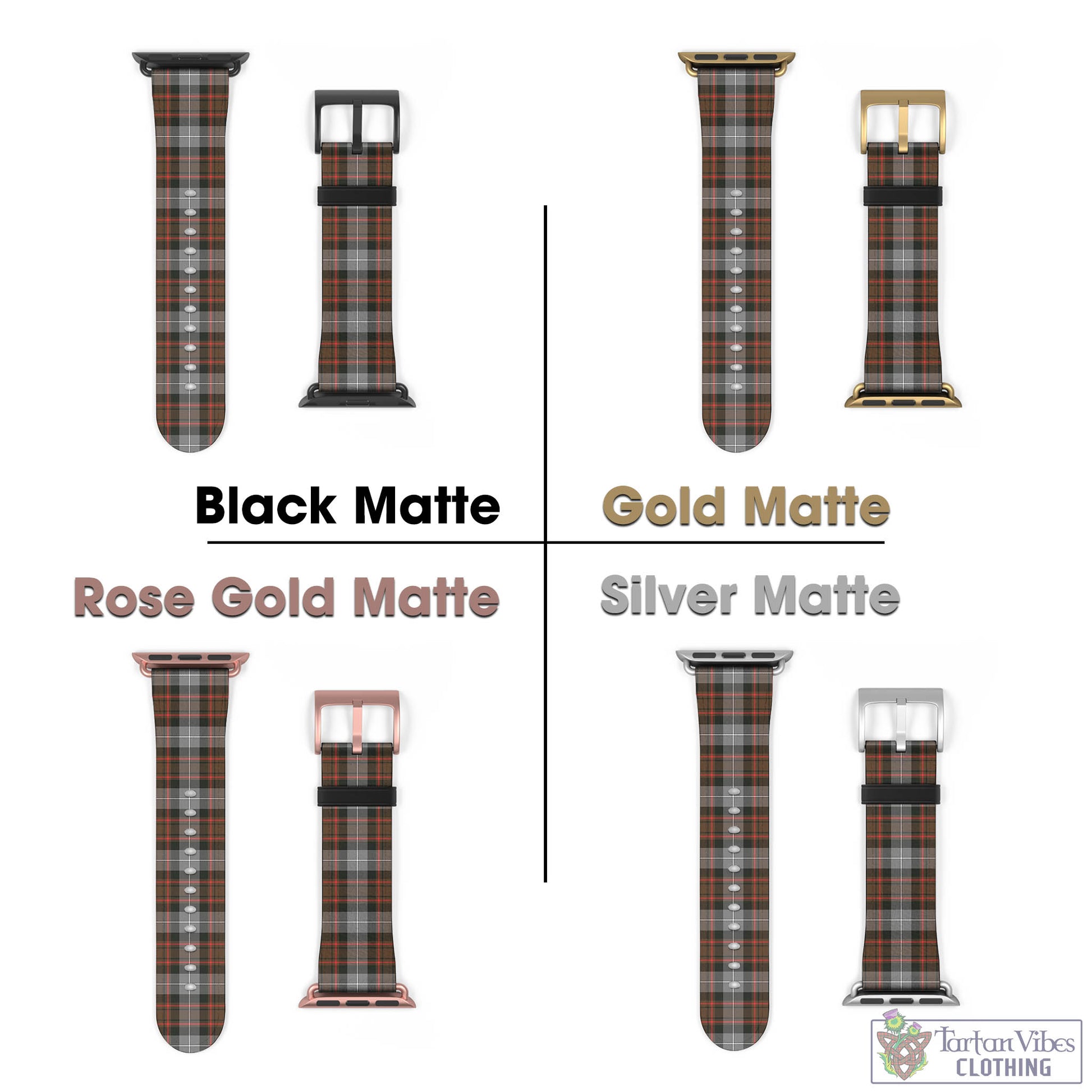 Tartan Vibes Clothing MacRae Hunting Weathered Tartan Watch Band