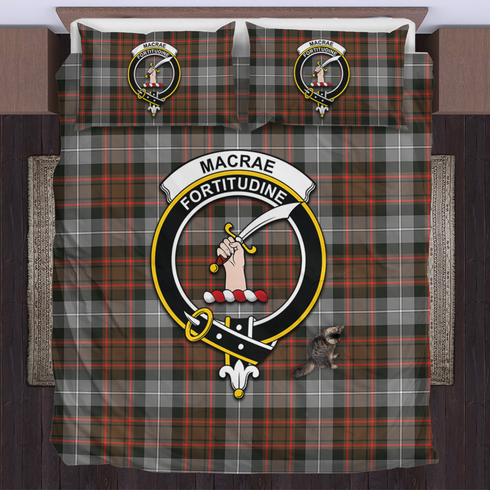 MacRae Hunting Weathered Tartan Bedding Set with Family Crest US Bedding Set - Tartan Vibes Clothing