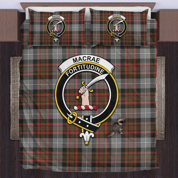 MacRae Hunting Weathered Tartan Bedding Set with Family Crest