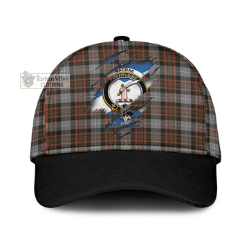 MacRae Hunting Weathered Tartan Classic Cap with Family Crest In Me Style