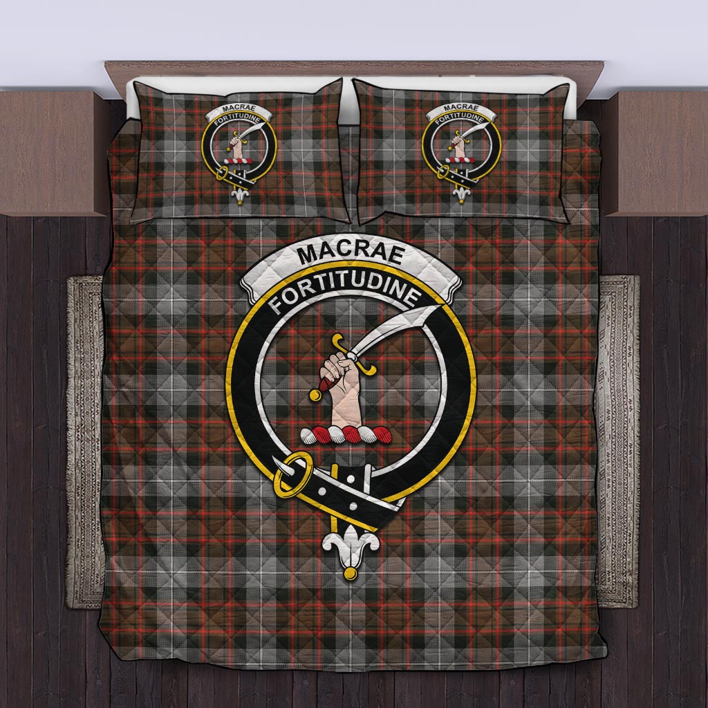 MacRae Hunting Weathered Tartan Quilt Bed Set with Family Crest Twin - Tartan Vibes Clothing