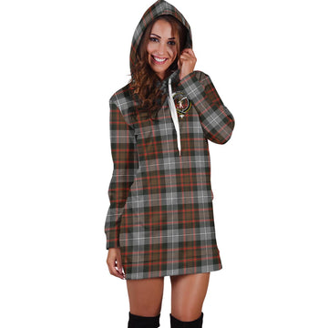 MacRae Hunting Weathered Tartan Hoodie Dress with Family Crest