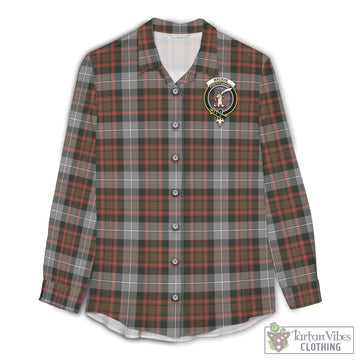 MacRae Hunting Weathered Tartan Women's Casual Shirt with Family Crest