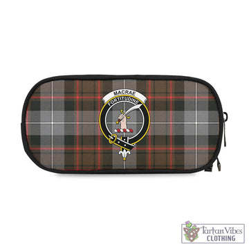 MacRae Hunting Weathered Tartan Pen and Pencil Case with Family Crest