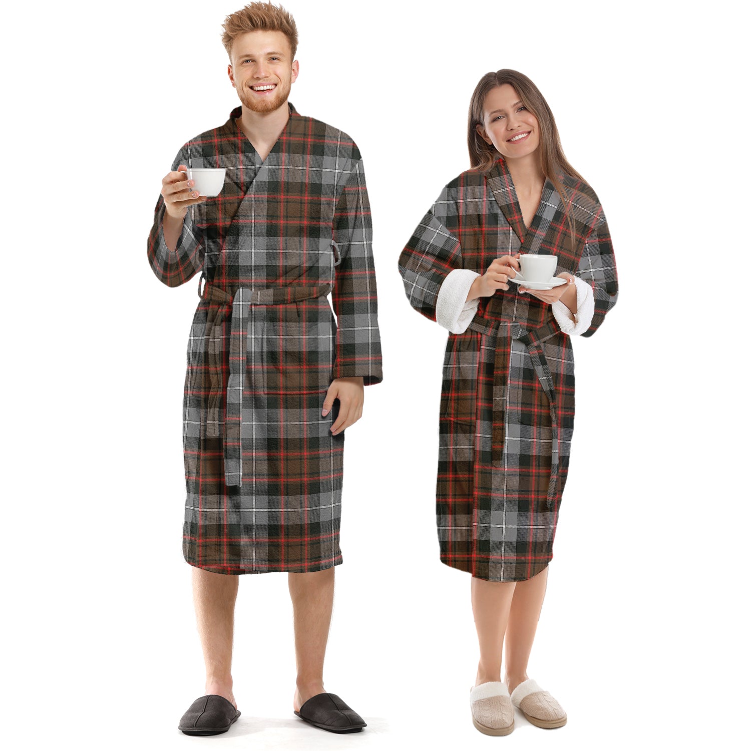 MacRae Hunting Weathered Tartan Bathrobe Unisex S - Tartan Vibes Clothing