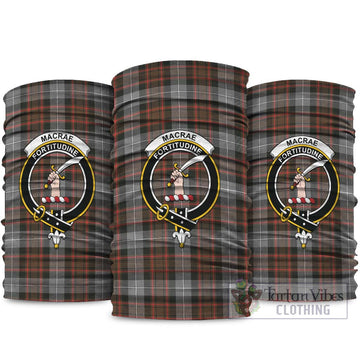 MacRae Hunting Weathered Tartan Neck Gaiters, Tartan Bandanas, Tartan Head Band with Family Crest