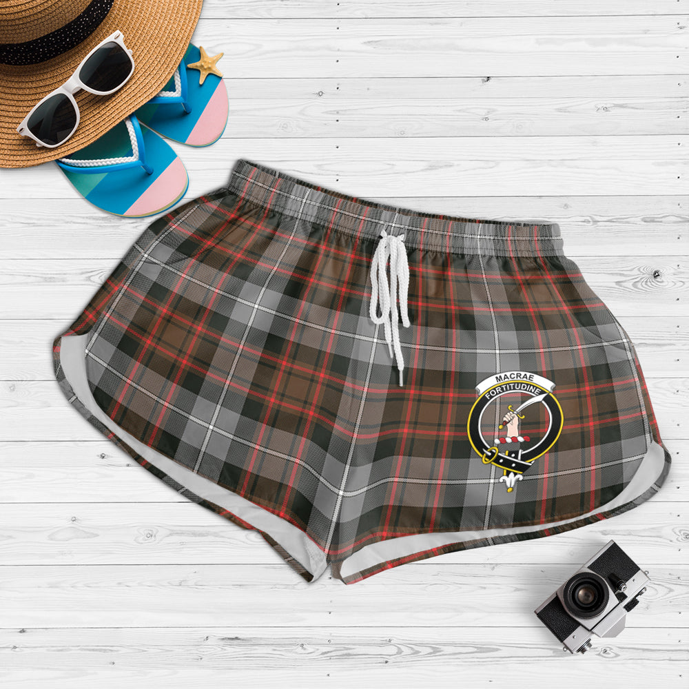 macrae-hunting-weathered-tartan-womens-shorts-with-family-crest