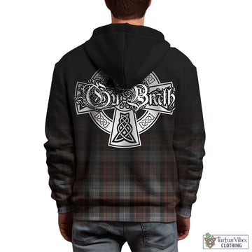 MacRae Hunting Weathered Tartan Hoodie Featuring Alba Gu Brath Family Crest Celtic Inspired