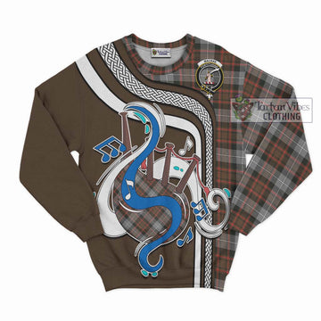 MacRae Hunting Weathered Tartan Sweatshirt with Epic Bagpipe Style