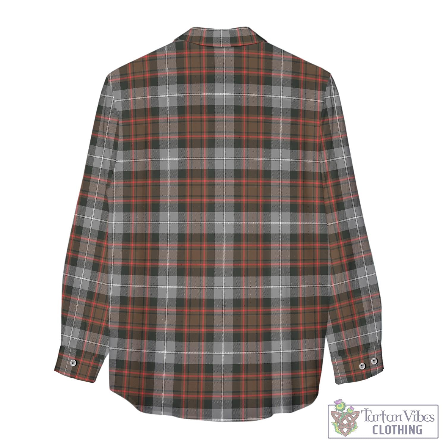 Tartan Vibes Clothing MacRae Hunting Weathered Tartan Womens Casual Shirt with Family Crest