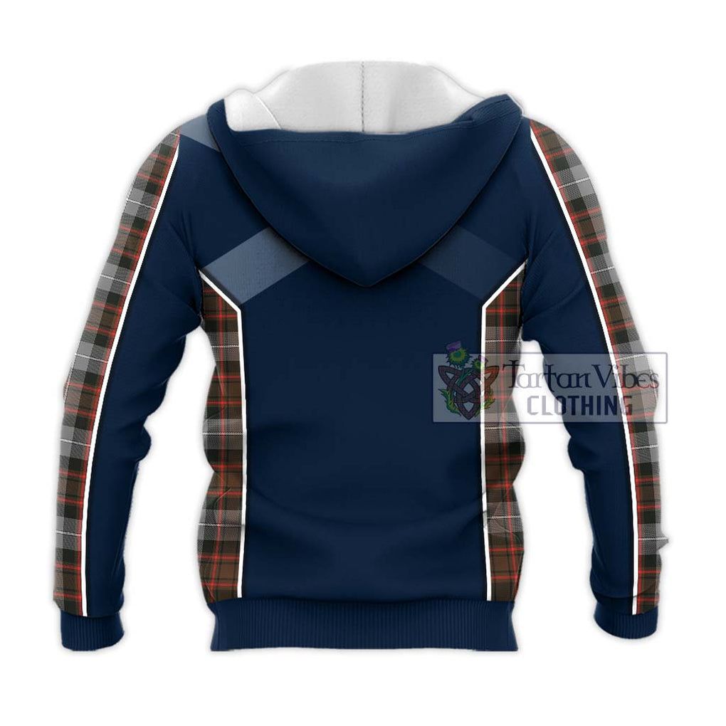 MacRae Hunting Weathered Tartan Knitted Hoodie with Family Crest and Lion Rampant Vibes Sport Style - Tartan Vibes Clothing