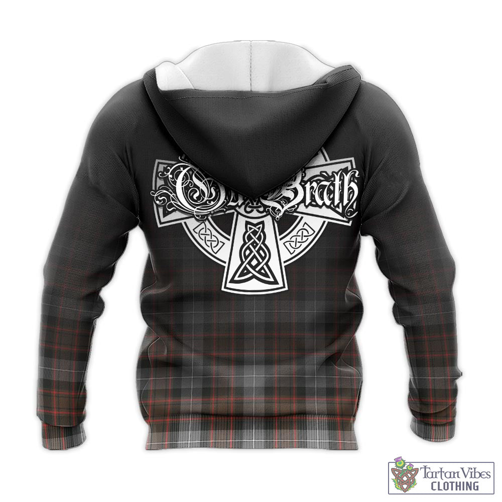 Tartan Vibes Clothing MacRae Hunting Weathered Tartan Knitted Hoodie Featuring Alba Gu Brath Family Crest Celtic Inspired