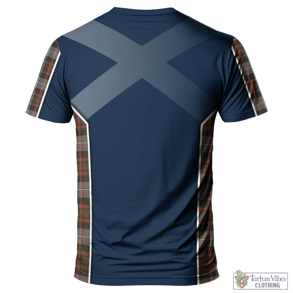 Tartan Vibes Clothing MacRae Hunting Weathered Tartan T-Shirt with Family Crest and Scottish Thistle Vibes Sport Style