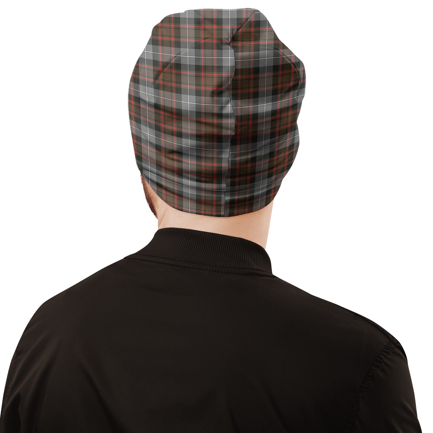 MacRae Hunting Weathered Tartan Beanies Hat with Family Crest - Tartan Vibes Clothing