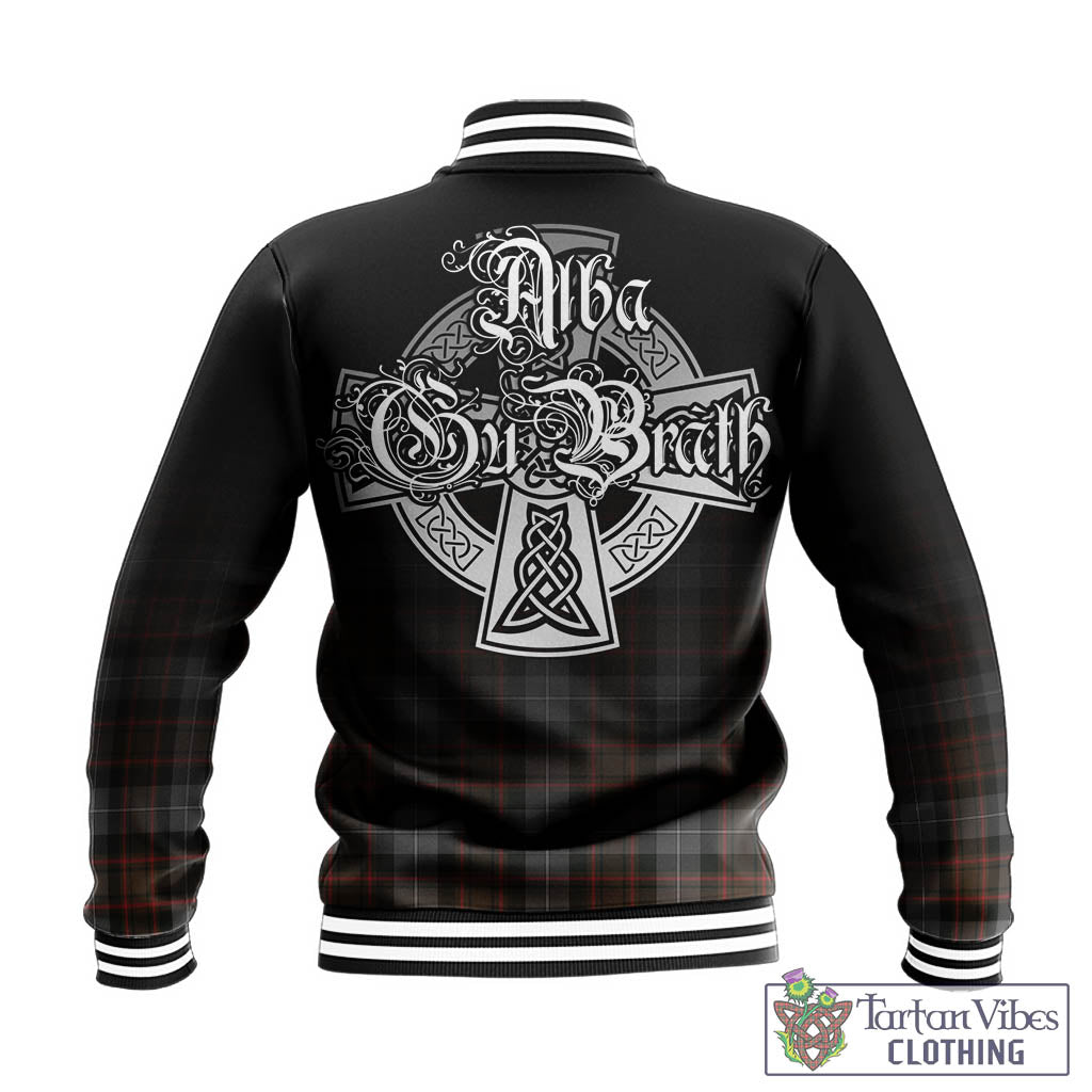 Tartan Vibes Clothing MacRae Hunting Weathered Tartan Baseball Jacket Featuring Alba Gu Brath Family Crest Celtic Inspired