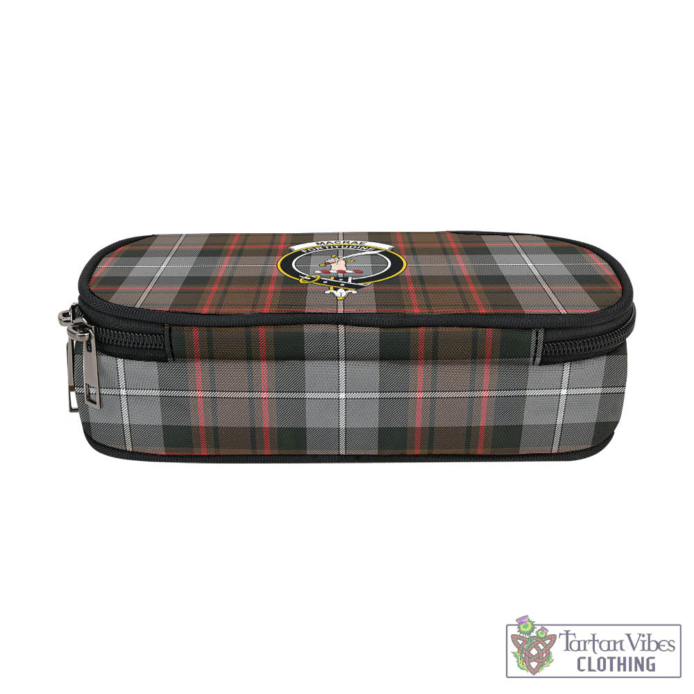 Tartan Vibes Clothing MacRae Hunting Weathered Tartan Pen and Pencil Case with Family Crest