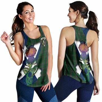 MacRae (McRae) Tartan Family Crest Women's Racerback Tanks Scottish Thistle Celtic Inspired