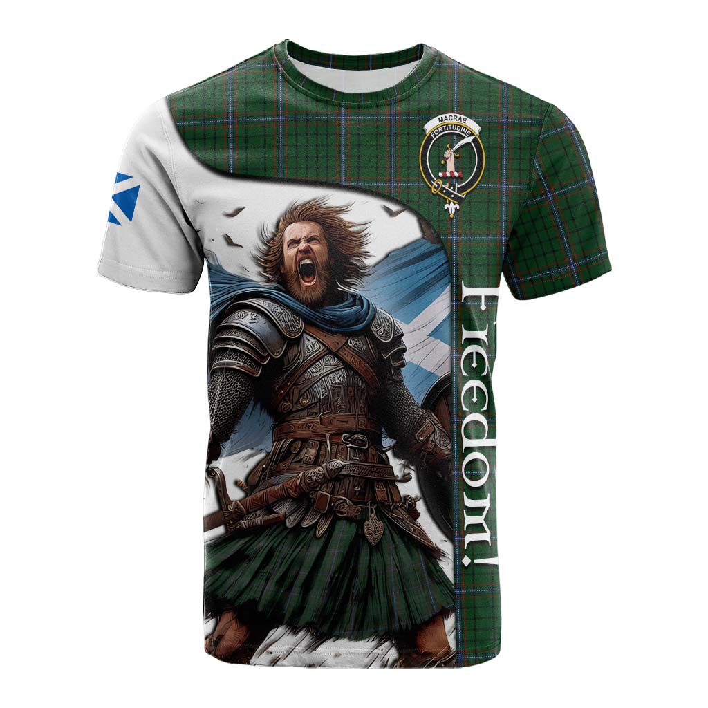 MacRae (McRae) Crest Tartan Cotton T-shirt Inspired by the Freedom of Scottish Warrior Kid's Shirt - Tartan Vibes Clothing