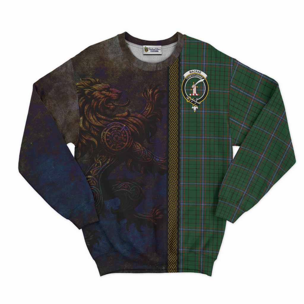 MacRae (McRae) Tartan Family Crest Sweatshirt Alba Gu Brath Be Brave Lion Ancient Style Unisex - Tartan Vibes Clothing