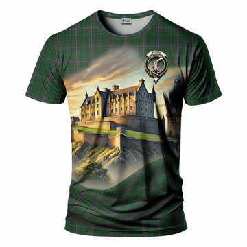 MacRae (McRae) Tartan Family Crest T-Shirt with Scottish Ancient Castle Style Kid's Shirt - Tartan Vibes Clothing
