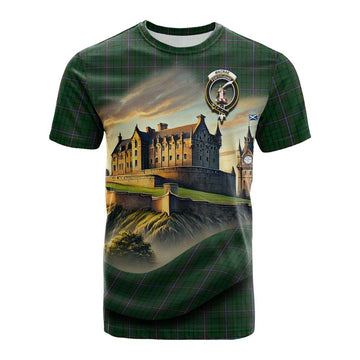 MacRae (McRae) Tartan Family Crest Cotton T-shirt with Scottish Ancient Castle Style Kid's Shirt - Tartan Vibes Clothing